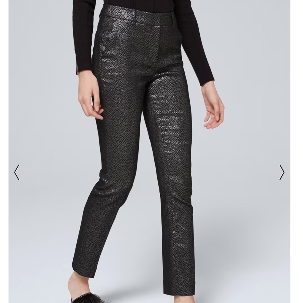 WHBM Comfort Stretch Jacquard Slim Ankle Pants